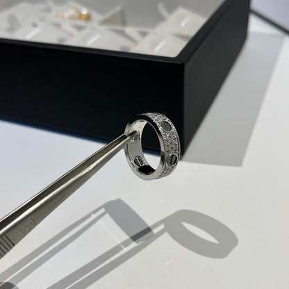 [NOBLE AURA] LOVE RING 5.5MM DIAMONDS PAVED CERAMIC