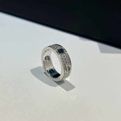 [NOBLE AURA] LOVE RING 5.5MM DIAMONDS PAVED CERAMIC