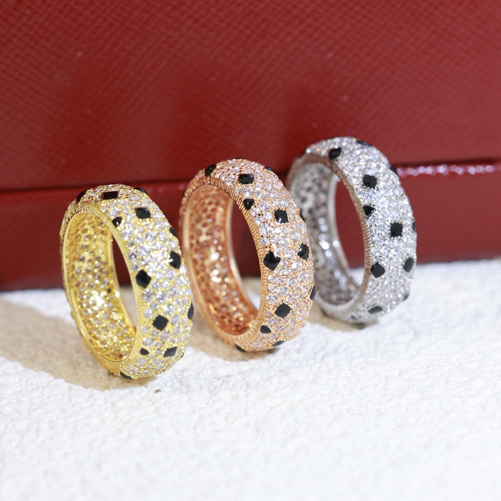 [NOBLE AURA] PANTHERE SPOTTED FULL DIAMOND RING
