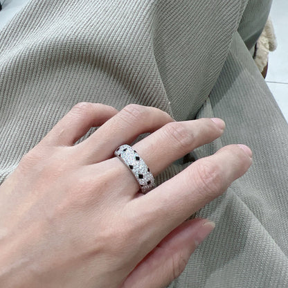 [NOBLE AURA] PANTHERE SPOTTED FULL DIAMOND RING