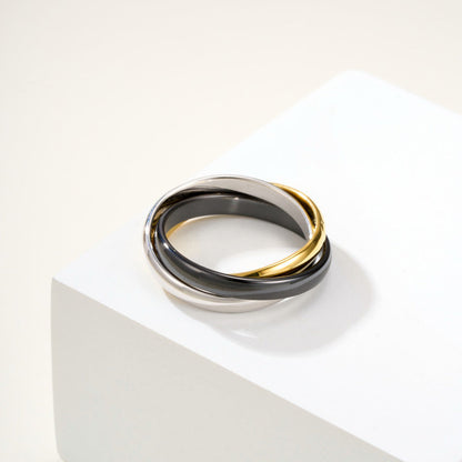 [NOBLE AURA]TRINITY 3.2MM RING BLACK CERAMIC
