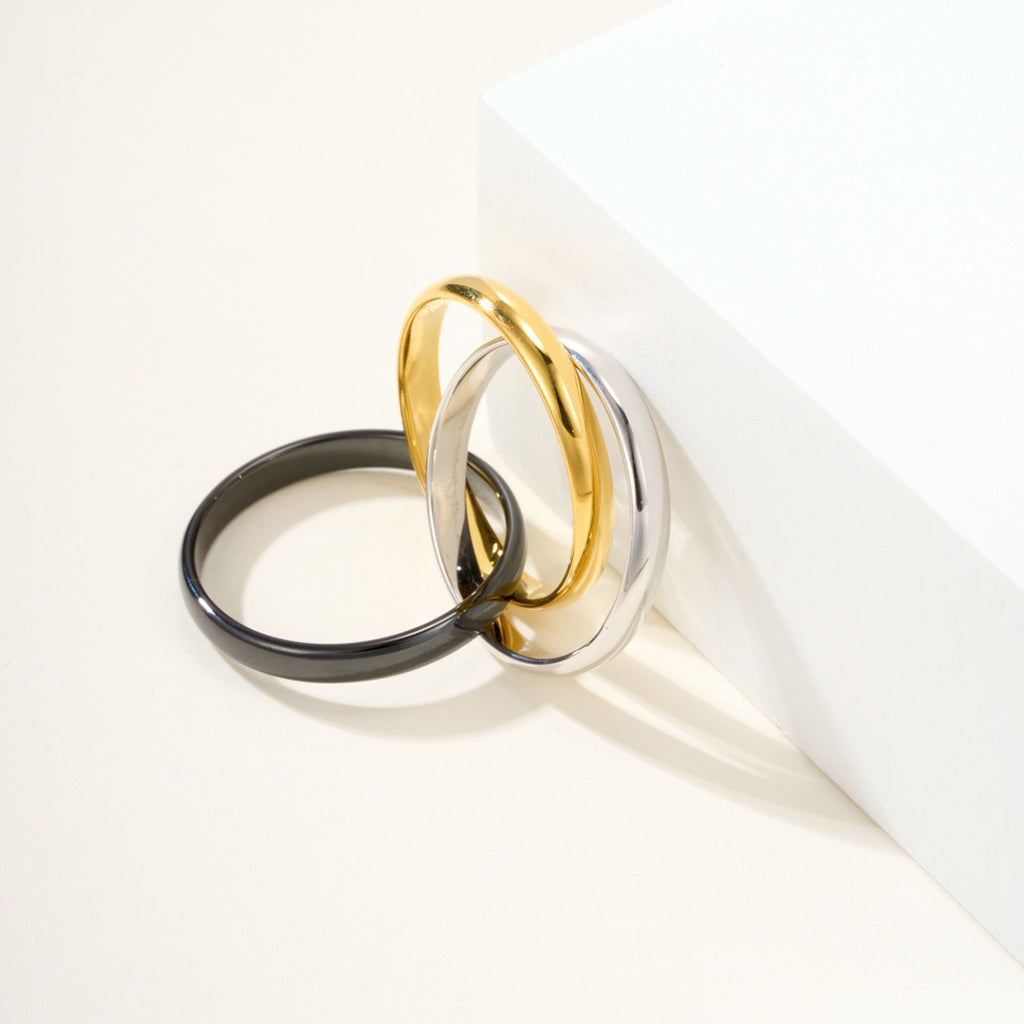 [NOBLE AURA]TRINITY 3.2MM RING BLACK CERAMIC