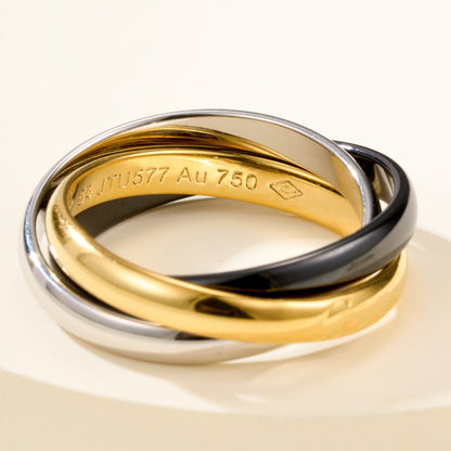 [NOBLE AURA]TRINITY 3.2MM RING BLACK CERAMIC