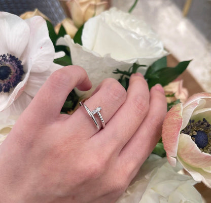 [NOBLE AURA] JUSTE 1.8MM HALF DIAMOND RING