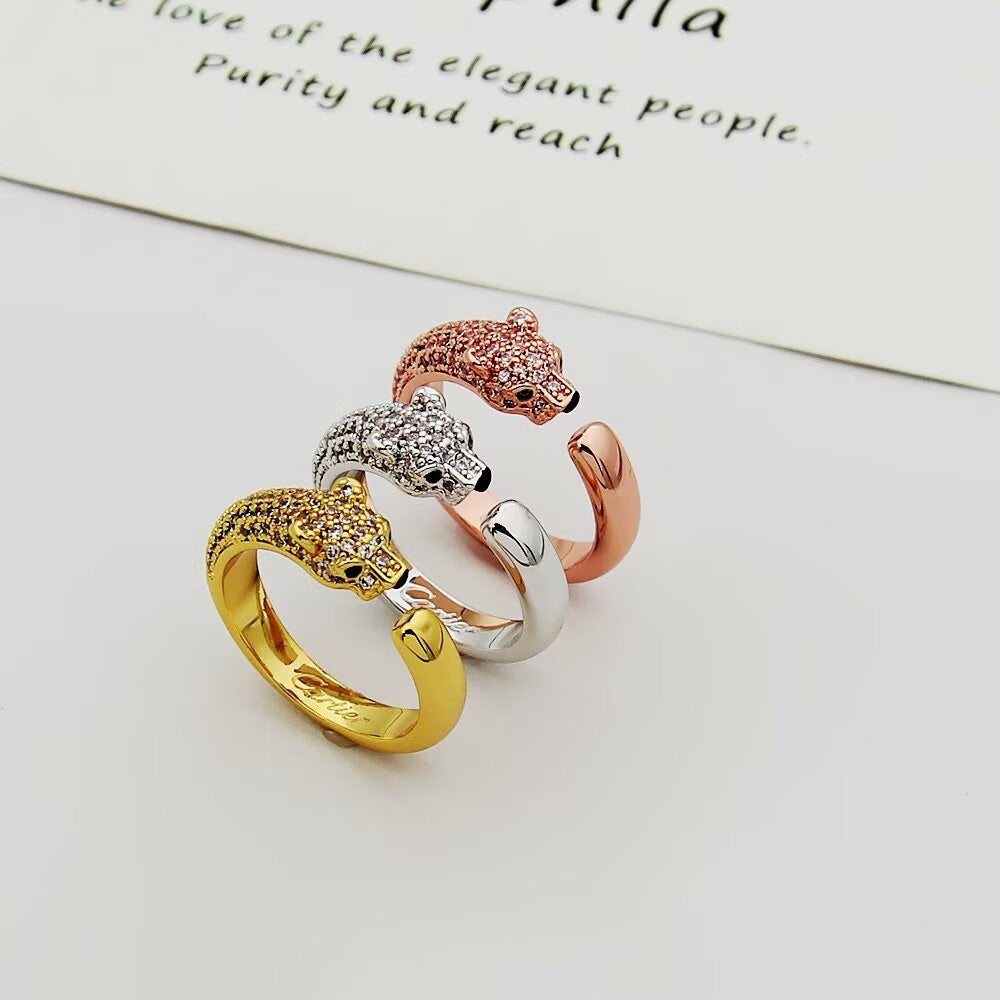 [NOBLE AURA] PANTHERE HALF DIAMOND SMALL RING