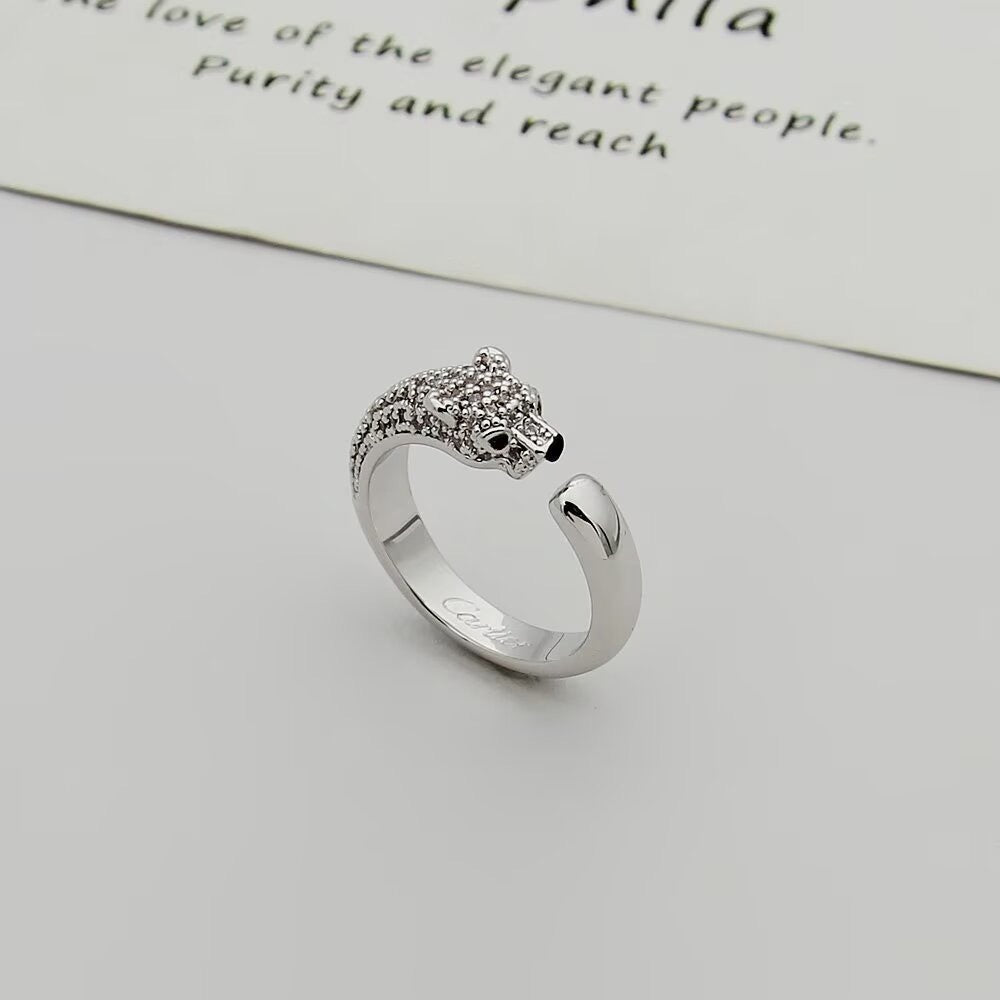 [NOBLE AURA] PANTHERE HALF DIAMOND SMALL RING