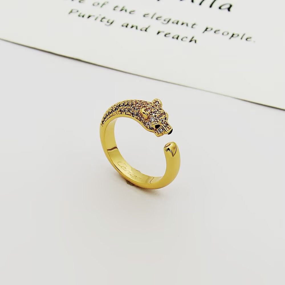 [NOBLE AURA] PANTHERE HALF DIAMOND SMALL RING