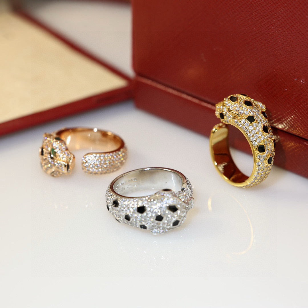 [NOBLE AURA] PANTHERE SPOTTED FULL DIAMOND MEDIUM RING