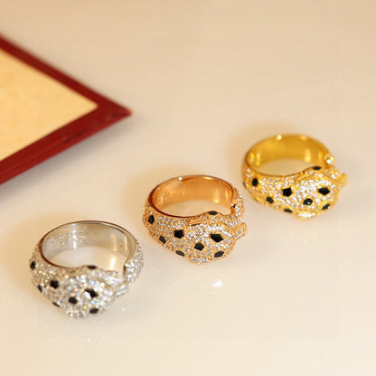 [NOBLE AURA] PANTHERE SPOTTED FULL DIAMOND MEDIUM RING