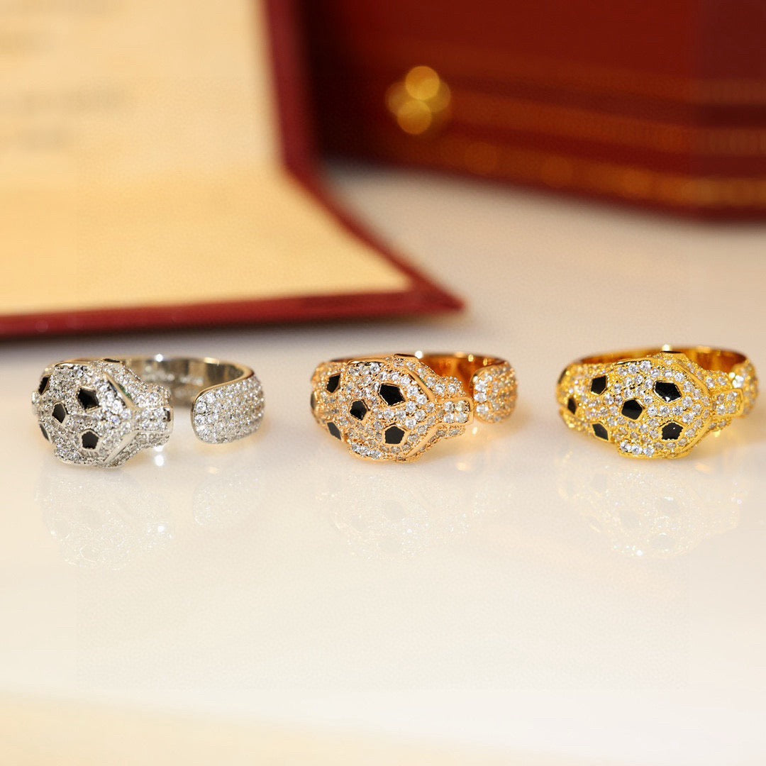 [NOBLE AURA] PANTHERE SPOTTED FULL DIAMOND MEDIUM RING
