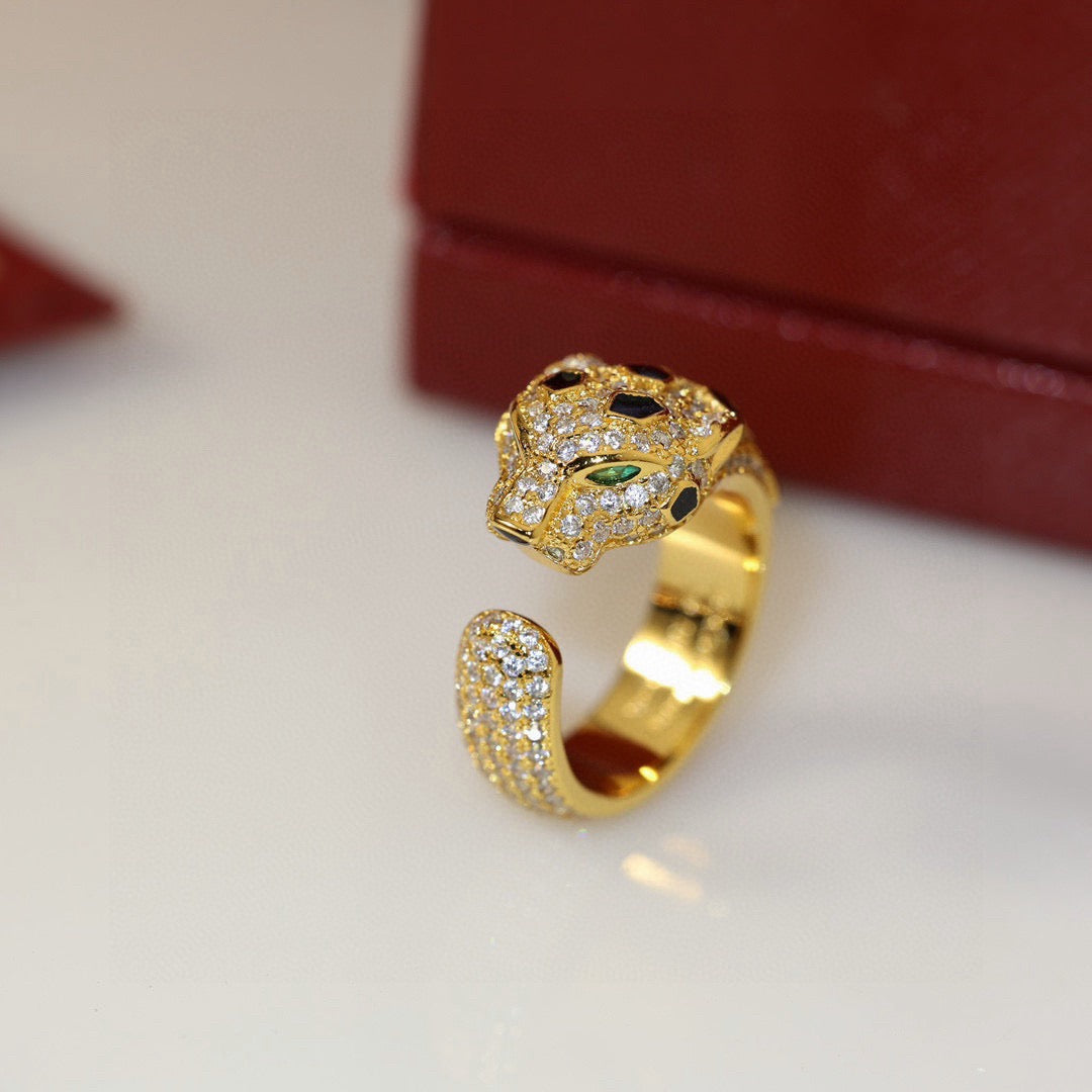 [NOBLE AURA] PANTHERE SPOTTED FULL DIAMOND MEDIUM RING