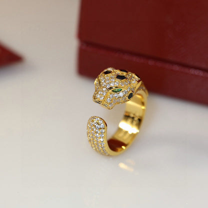 [NOBLE AURA] PANTHERE SPOTTED FULL DIAMOND MEDIUM RING