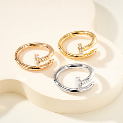 [NOBLE AURA] JUSTE RING 2.6MM HALF DIAMOND
