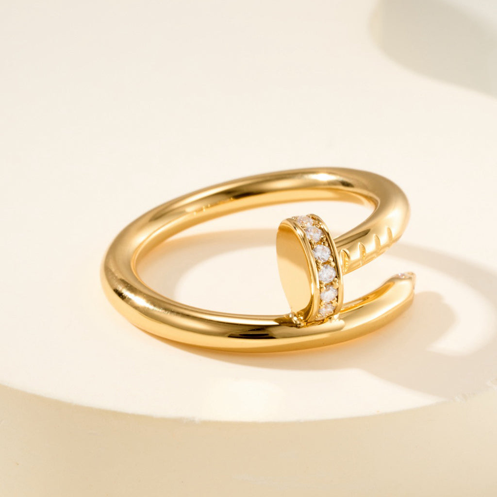 [NOBLE AURA] JUSTE RING 2.6MM HALF DIAMOND