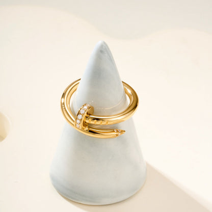 [NOBLE AURA] JUSTE RING 2.6MM HALF DIAMOND