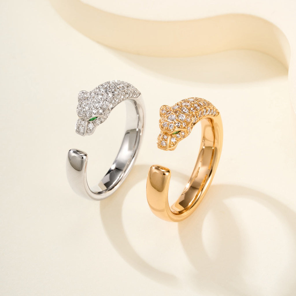 [NOBLE AURA] PANTHERE HALF DIAMOND SMALL RING