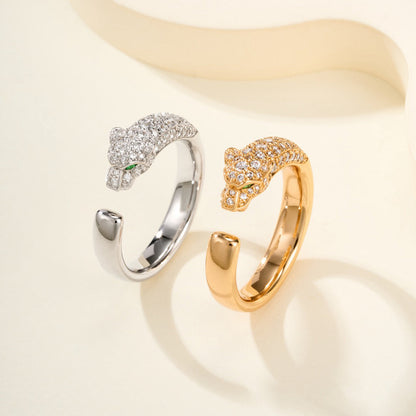 [NOBLE AURA] PANTHERE HALF DIAMOND SMALL RING