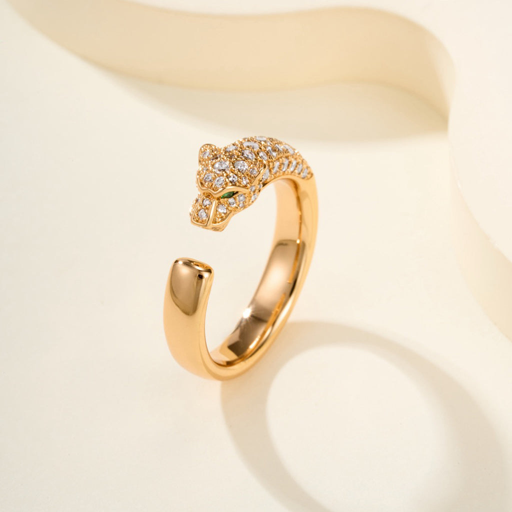 [NOBLE AURA] PANTHERE HALF DIAMOND SMALL RING