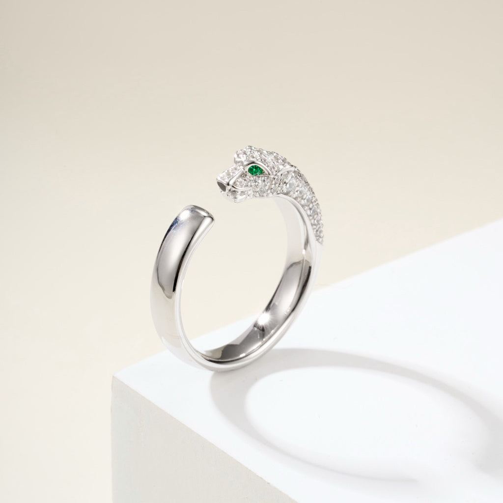 [NOBLE AURA] PANTHERE HALF DIAMOND SMALL RING