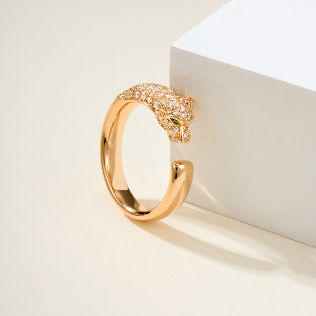 [NOBLE AURA] PANTHERE HALF DIAMOND SMALL RING