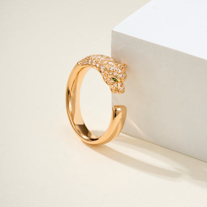 [NOBLE AURA] PANTHERE HALF DIAMOND SMALL RING
