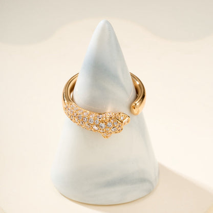 [NOBLE AURA] PANTHERE HALF DIAMOND SMALL RING