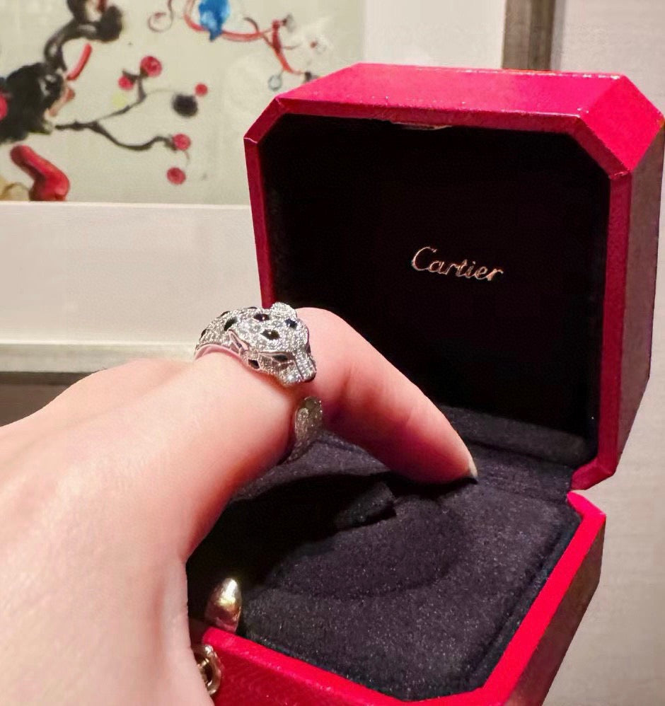 [NOBLE AURA] PANTHERE SPOTTED FULL DIAMOND MEDIUM RING