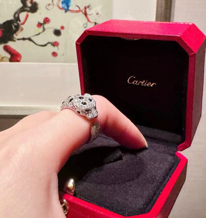 [NOBLE AURA] PANTHERE SPOTTED FULL DIAMOND MEDIUM RING