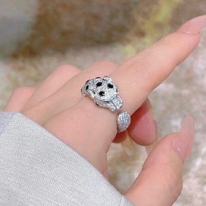 [NOBLE AURA] PANTHERE SPOTTED FULL DIAMOND MEDIUM RING