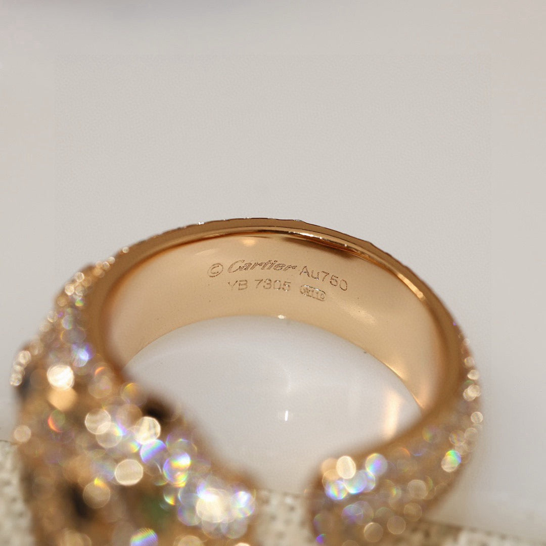 [NOBLE AURA] PANTHERE SPOTTED FULL DIAMOND MEDIUM RING