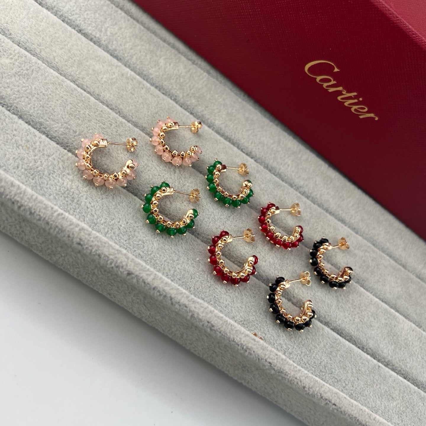 [NOBLE AURA]CLASH 7.9MM AGATE CHALCEDONY EARRINGS
