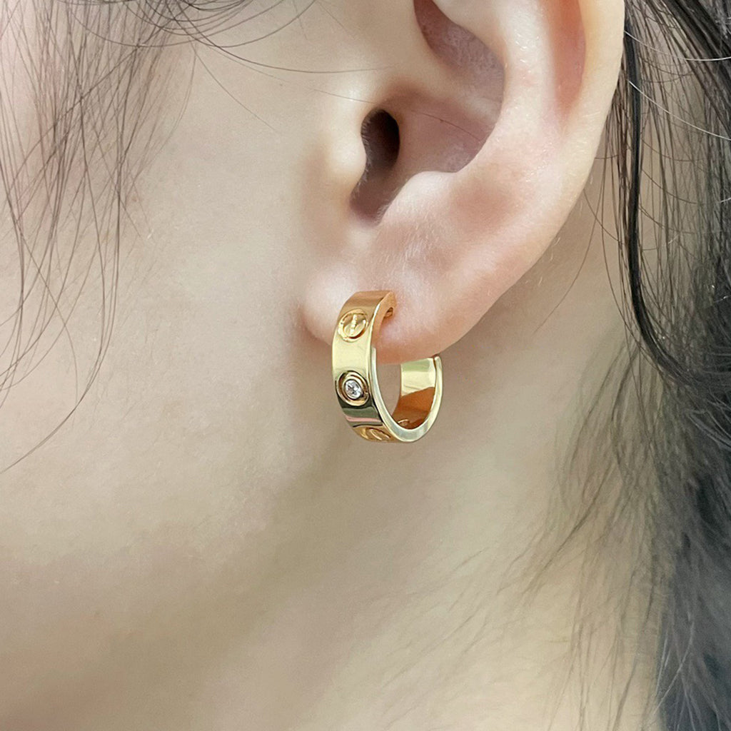 [NOBLE AURA] LOVE EARRINGS 5.7MM 2 DIAMONDS