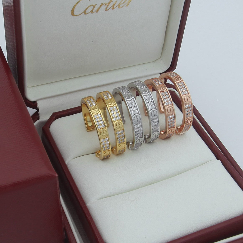 [NOBLE AURA] LOVE EARRINGS 3.6MM DIAMOND PAVED