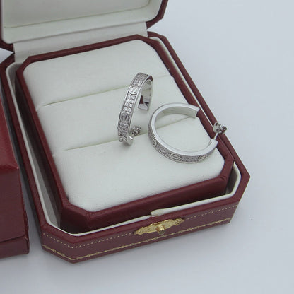 [NOBLE AURA] LOVE EARRINGS 3.6MM DIAMOND PAVED