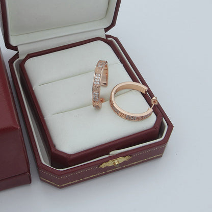 [NOBLE AURA] LOVE EARRINGS 3.6MM DIAMOND PAVED