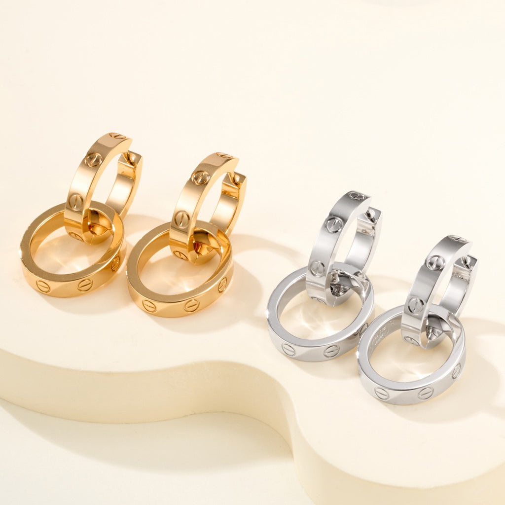 [NOBLE AURA] LOVE 3.3MM DANGLE EARRINGS