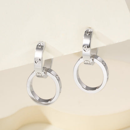 [NOBLE AURA] LOVE 3.3MM DANGLE EARRINGS