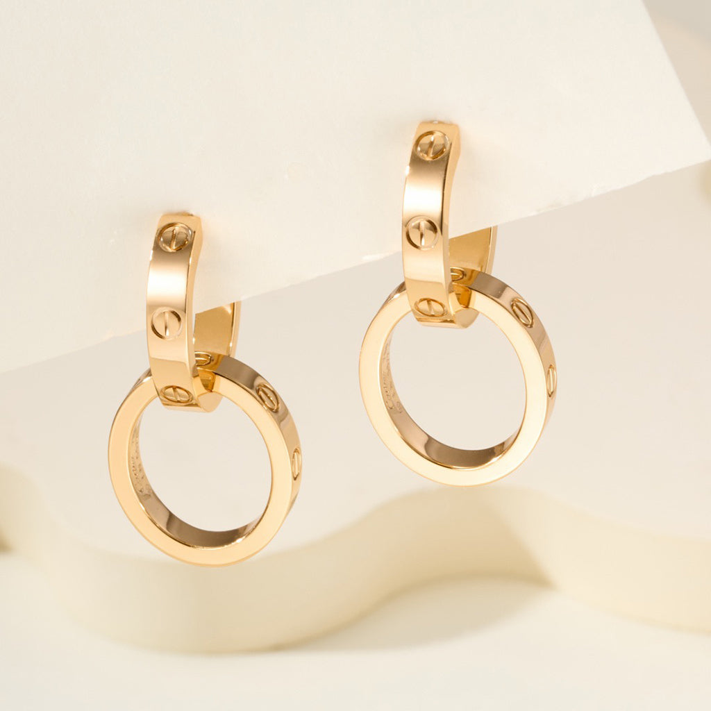 [NOBLE AURA] LOVE 3.3MM DANGLE EARRINGS