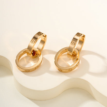 [NOBLE AURA] LOVE 3.3MM DANGLE EARRINGS