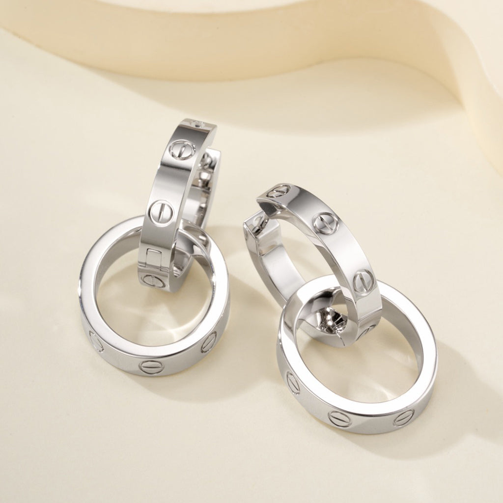 [NOBLE AURA] LOVE 3.3MM DANGLE EARRINGS