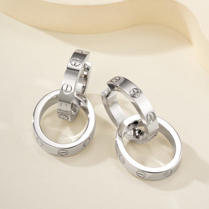 [NOBLE AURA] LOVE 3.3MM DANGLE EARRINGS
