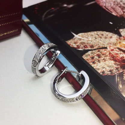 [NOBLE AURA] LOVE 5.5MM DIAMOND PAVED EARRINGS