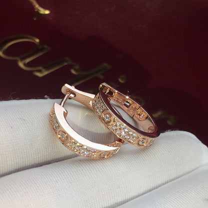 [NOBLE AURA] LOVE 5.5MM DIAMOND PAVED EARRINGS