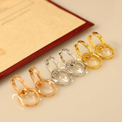 [NOBLE AURA] LOVE 3.3MM DANGLE EARRINGS