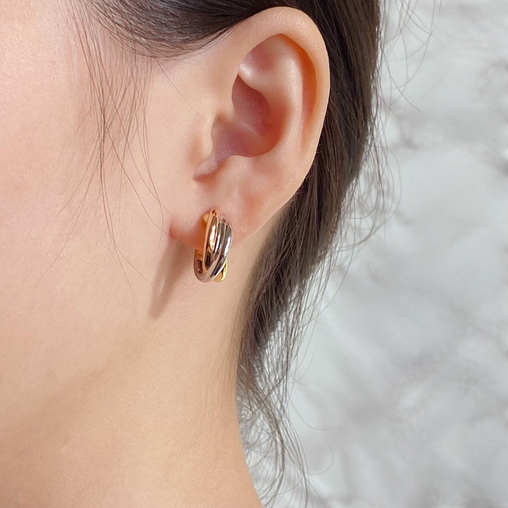 [NOBLE AURA] TRINITY ON DIAMOND CLASSIC EARRINGS
