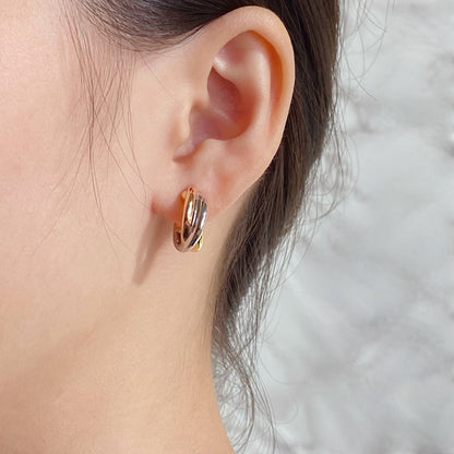 [NOBLE AURA] TRINITY ON DIAMOND CLASSIC EARRINGS