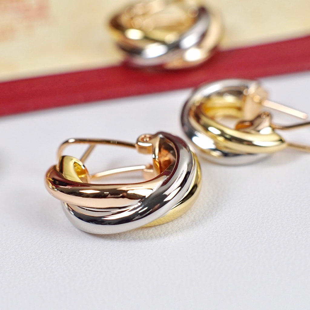 [NOBLE AURA] TRINITY ON DIAMOND CLASSIC EARRINGS