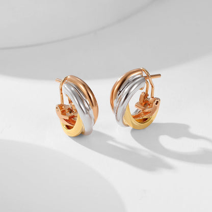 [NOBLE AURA] TRINITY ON DIAMOND CLASSIC EARRINGS