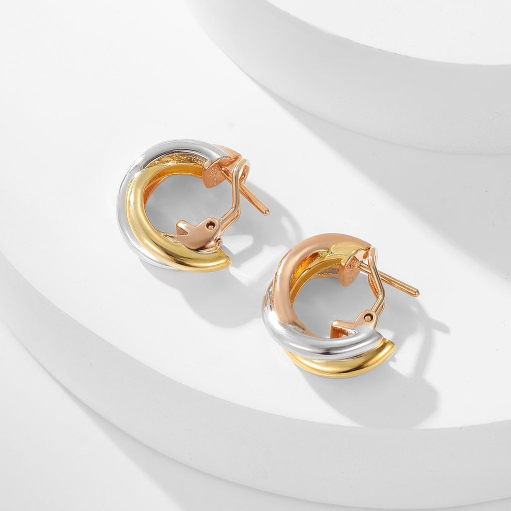 [NOBLE AURA] TRINITY ON DIAMOND CLASSIC EARRINGS