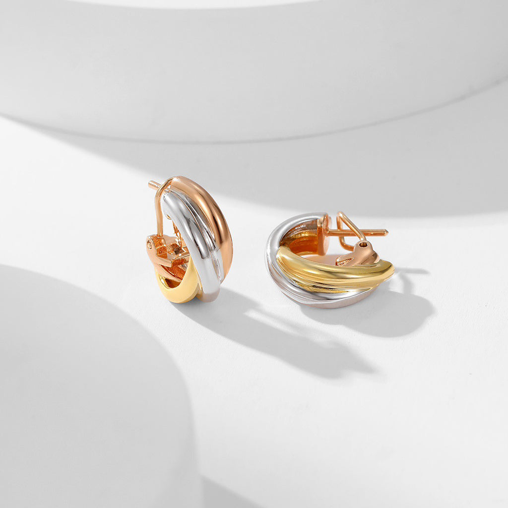 [NOBLE AURA] TRINITY ON DIAMOND CLASSIC EARRINGS